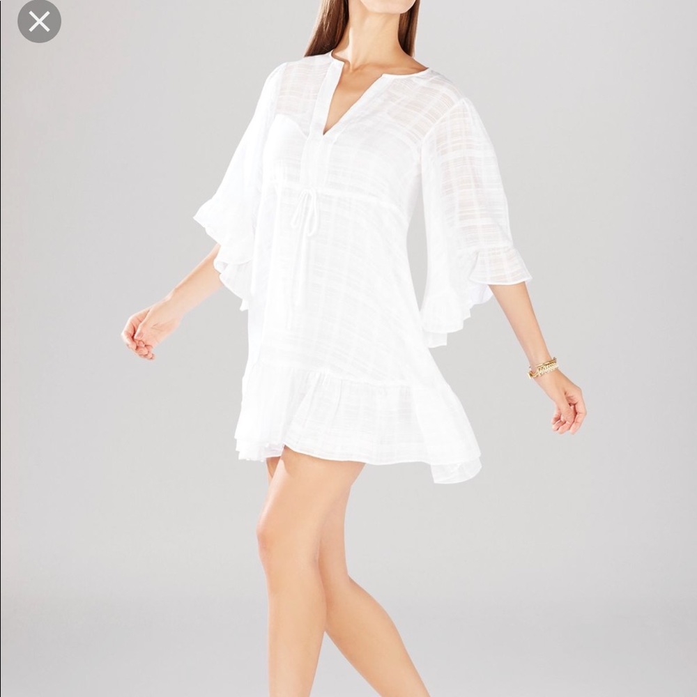 BCBG white bell sleeve dress.